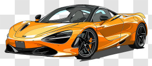 Mclaren 720s - Stylish Orange Supercar Illustration Transparent PNG