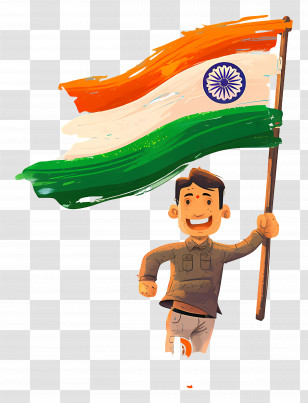 Indian Republic Day - Person Holding Indian Flag Transparent PNG