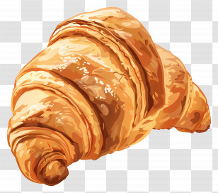 Croissant - Golden Brown Croissant Pastry Illustration Transparent PNG