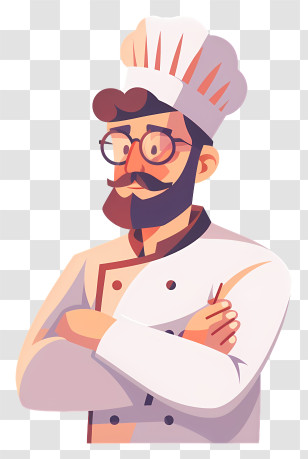 Chef - Cartoon Illustration Of A Chef In Uniform Transparent PNG