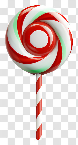 Lollipop - Red And White Swirl Lollipop Transparent PNG