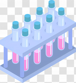 Test Tube - Test Tubes With Pink Liquid In Laboratory Setup Transparent PNG