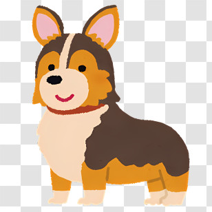 Icon - Adorable Corgi Cartoon Drawing Transparent PNG