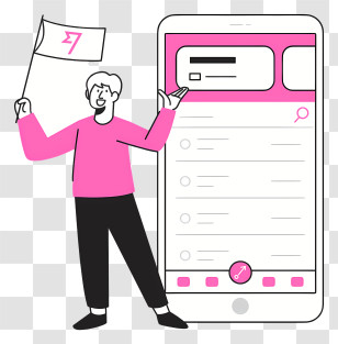 Smartphone Camera Screen - Man With Mobile App Illustration Transparent PNG