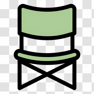 Camping Chair - Green Folding Chair Transparent PNG