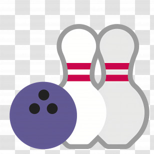 Bowling Emoji - Bowling Pins And Ball Transparent PNG
