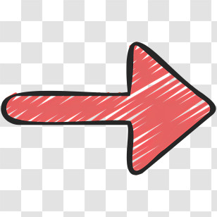 Red Arrow - Red Right Arrow Doodle Transparent PNG