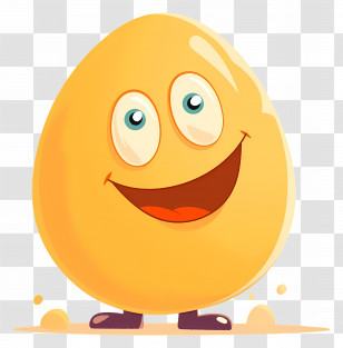 Cartoon Smiling Egg - Happy Smiling Egg Character Transparent PNG