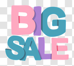 Big Sale - Colorful Big Sale Promotional Text Design Transparent PNG