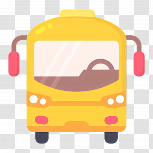 School Bus - Cartoon Yellow Bus Transparent PNG