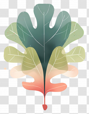 Herbal Plant - Abstract Leaf Design Transparent PNG