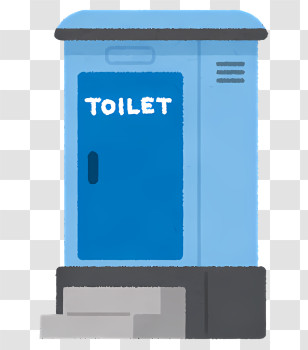 Clipart - Portable Blue Toilet Illustration Transparent PNG