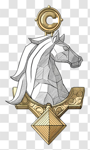 Champ Symbol - Golden Horse Chess Piece Transparent PNG