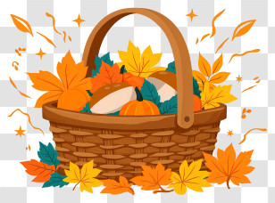 Harvest Basket Arrangement - Autumn Harvest Basket Transparent PNG