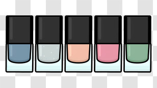 Clipart - Colorful Nail Polish Bottles Transparent PNG