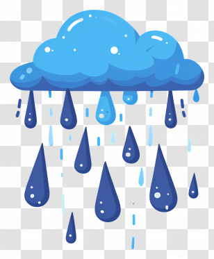 Rain - Cloud With Rain Droplets Illustration Transparent PNG