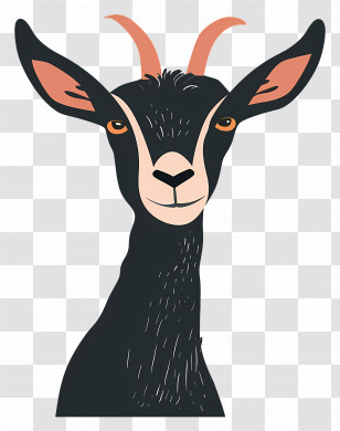 Cartoon Goat - Black Goat Cartoon Illustration Transparent PNG