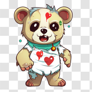 Zombie Bear - Cute Zombie Bear Cartoon For Halloween Transparent PNG