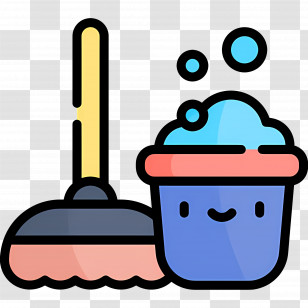 Cleaning Mop - Cute Mop And Bucket For Cleaning Transparent PNG