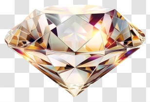 Precious - Shiny Faceted Diamond Illustration Transparent PNG