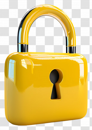 Padlock - Bright Yellow Padlock Illustration Transparent PNG