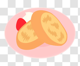Food - Bread With Strawberry And Cream Transparent PNG