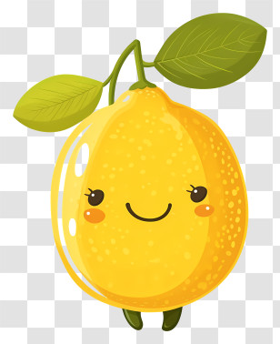 Cartoon Lemon - Cute Smiling Lemon Cartoon Transparent PNG