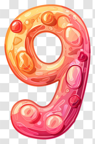 Number 9 - Colorful Number 9 Illustration Transparent PNG