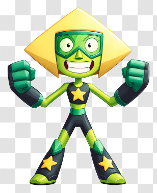 Peridot - Green Gem Superhero Character Transparent PNG
