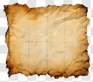Hand Drawn Old Paper - Detailed Burnt Paper Map With Aged Texture Transparent PNG