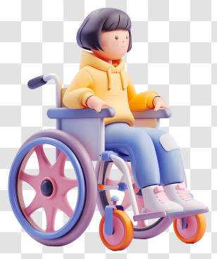 Wheelchair - Cartoon Person In A Wheelchair Transparent PNG