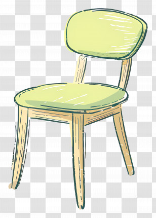 Green Chair - Green Wooden Chair Sketch Transparent PNG