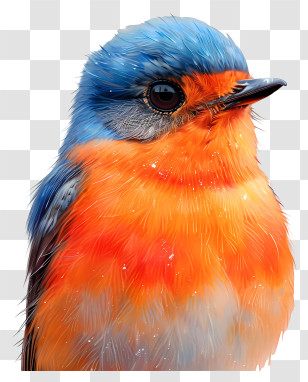 Bird - Realistic Illustration Of A Blue And Orange Bird Transparent PNG