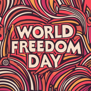 World Freedom Day - World Freedom Day Typography Art Design Transparent PNG