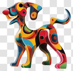 Dog Toy - Colorful Artistic Dog Illustration Transparent PNG