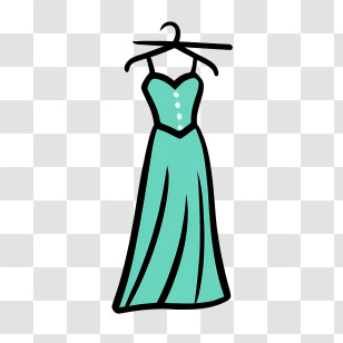 Cartoon Dress - Mint Green Dress On A Hanger Illustration Transparent PNG