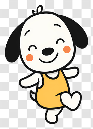 Cartoon Baby Dog - Happy Cartoon Dog Transparent PNG
