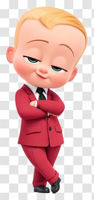 Boss Baby - Confident Baby In Purple Suit Transparent PNG