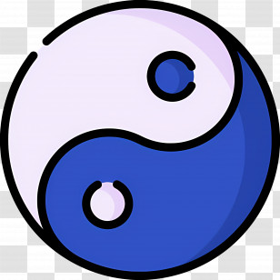 Yin Yang - Yin Yang Symbol In Blue And White Art Transparent PNG