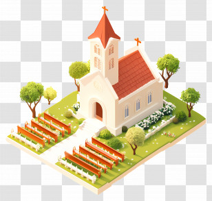 Wedding Church - Wedding Chapel With Garden Transparent PNG
