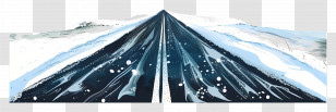 Winter Road Background - Snowy Road Leading To The Horizon Transparent PNG