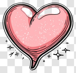 Pink Speech Bubble - Pink Heart Graphic Illustration Transparent PNG