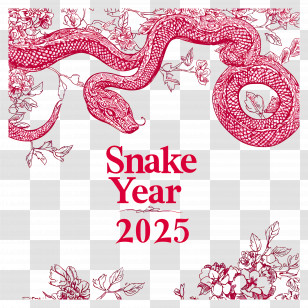 Happy New Year - Chinese Zodiac Snake Year 2025 Transparent PNG