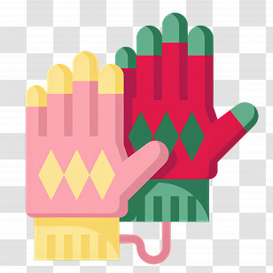 Gloves - Colorful Winter Gloves Illustration Transparent PNG