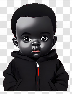 Black Baby - Baby In Hoodie Transparent PNG