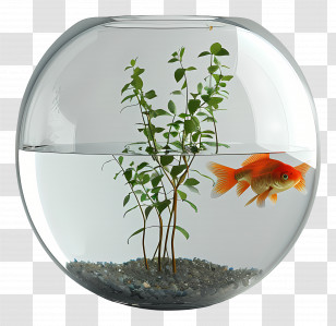Fish Bowl - Goldfish In A Glass Bowl Transparent PNG