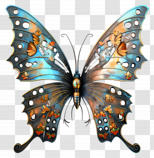 Butterfly - Artistic Colorful Butterfly Illustration Transparent PNG