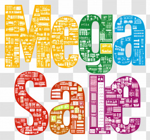 Mega Sale - Mega Sale With Icon Design Transparent PNG