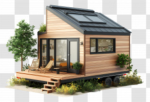 Tiny House - Modern Tiny House On Wheels Transparent PNG