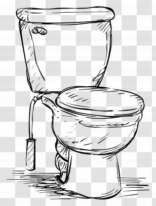 Toilet - Sketch Of A Toilet Transparent PNG